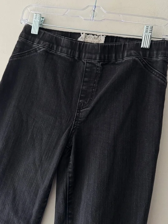 Altar'd State Defiance Black High Rise Flare Jeans Stretchy Elastic Waist - Picture 2 of 4